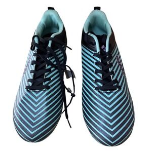 Brava Alert Mens Soccer Football Cleats Black Teal Striped Size 9.5 XLL916958